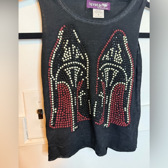 Sparkle by Stoopher Girl’s Studded Heels Tank - Picture 4 of 4